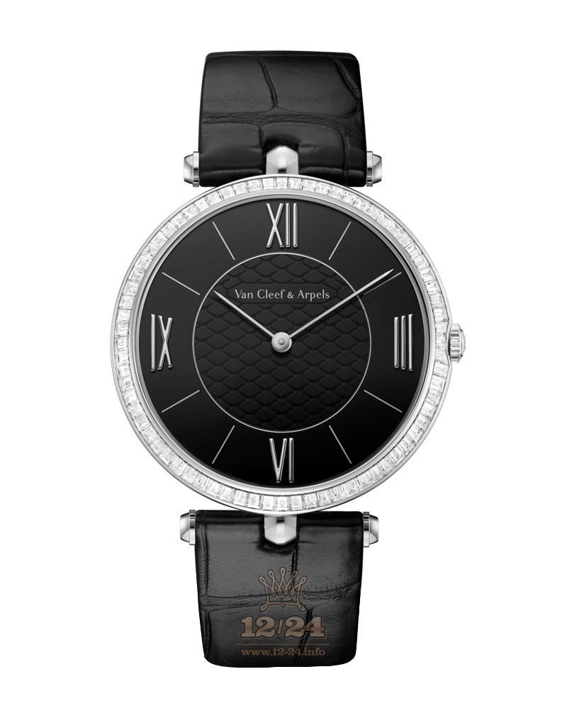 Van Cleef Pierre Arpels Watch VCARO4HW00 Platinum Case Black Dial