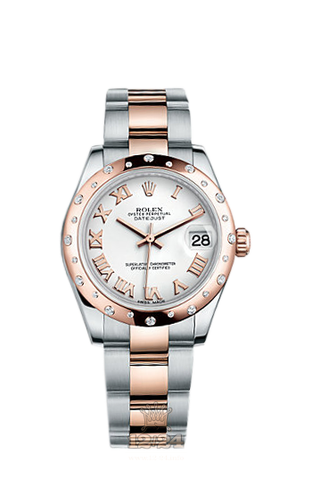 Rolex Lady-Datejust Watch 178341-0015 31 mm Steel / Pink gold Case White Dial