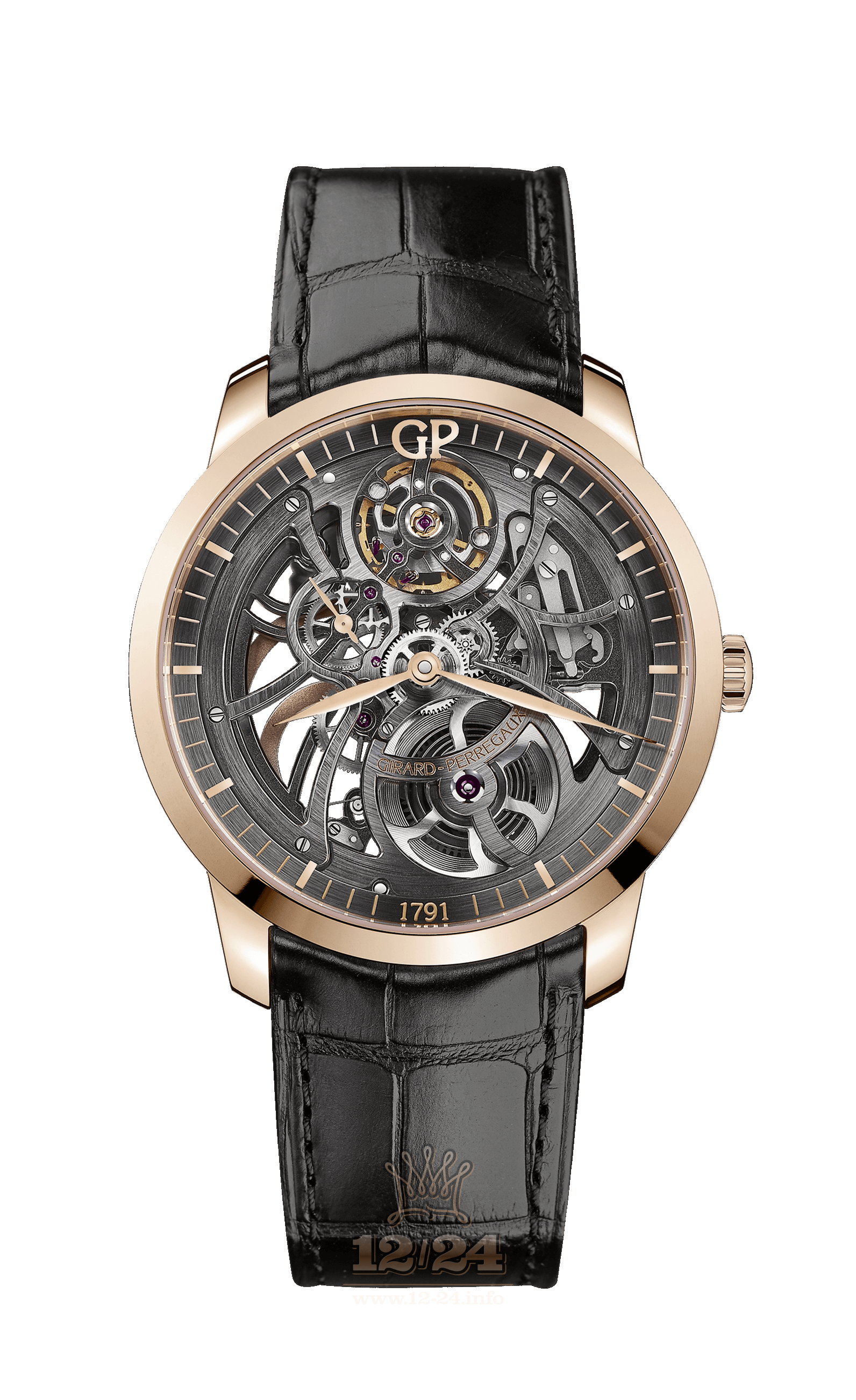 Girard Perregaux 1966 Watch 49549-52-001-BB60 Pink gold Case Silver Dial