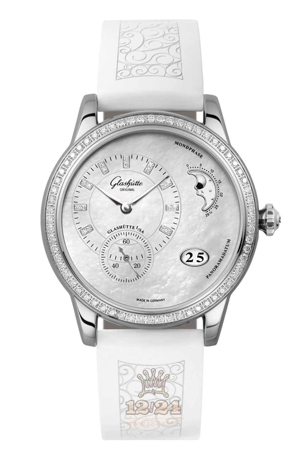 Glashutte Ladies Watch 1-90-12-01-12-04 39 mm Stainless steel Case Silver Dial