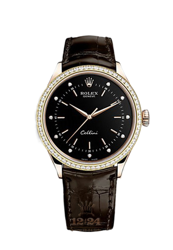 Rolex Cellini Watch 50705rbr-0013 39 mm Pink gold Case Black Dial
