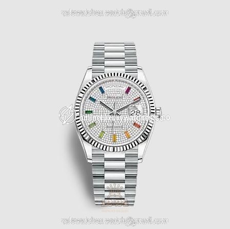 Rolex Day-Date Watch 128236-0003 36 mm Platinum Case