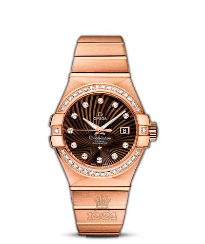 Omega Constellation Watch 123.55.31.20.63.001 31 mm Pink gold Case Brown (chocolate) Dial