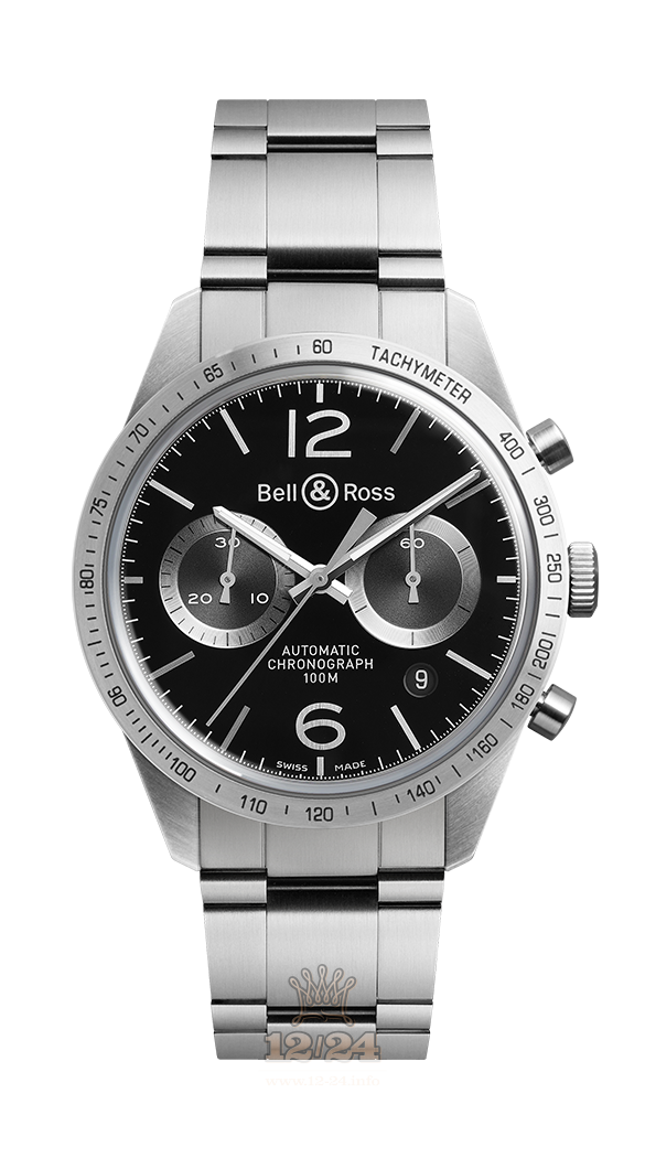 Bell & Ross Vintage Watch BRV126-BS-ST/SST 42 mm Stainless steel Case Black Dial