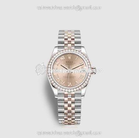 Rolex Datejust Watch 278381rbr-0002 31 mm Stainless steel Pink gold Case Pink Dial