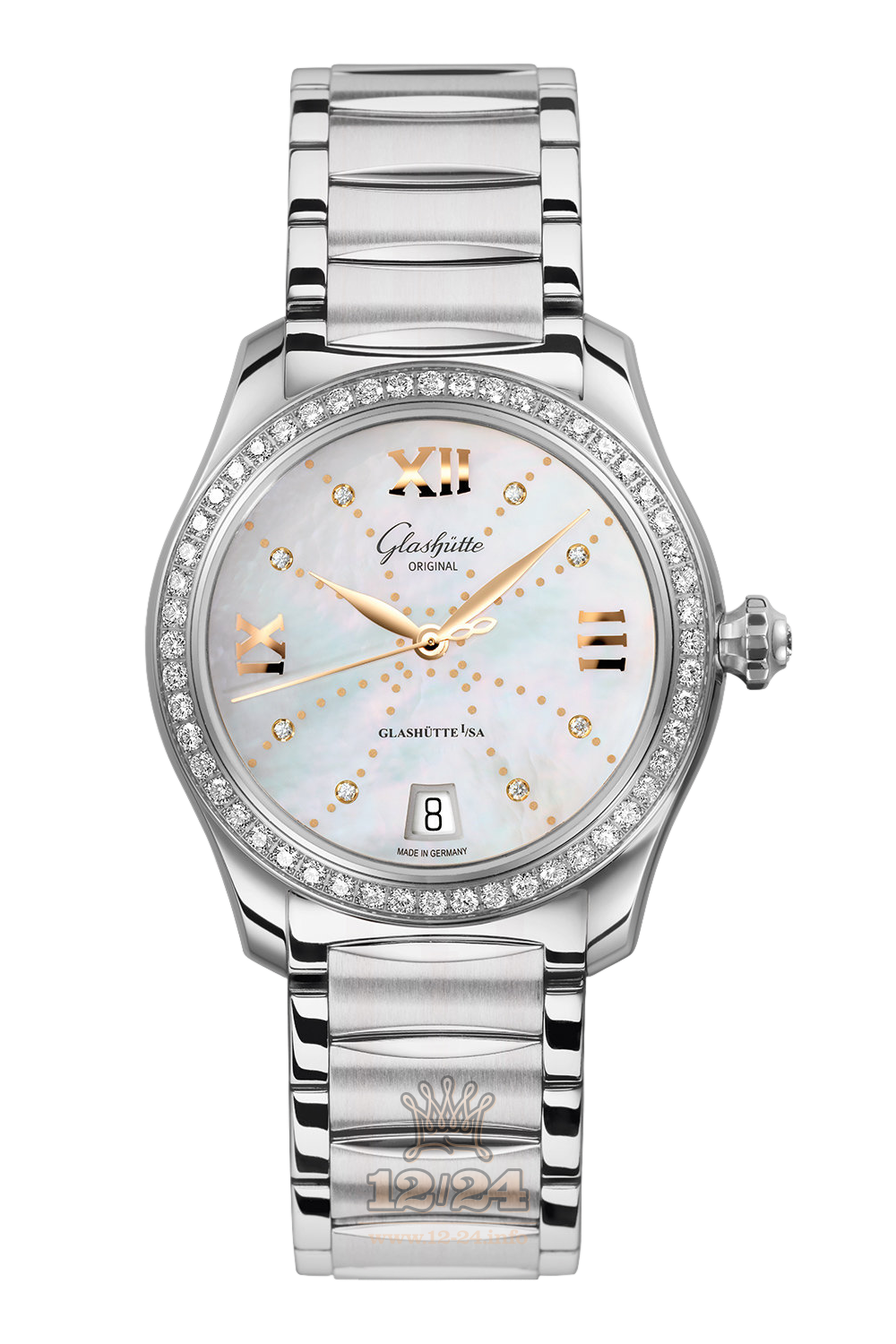 Glashutte Ladies Watch 1-39-22-12-22-34 36 mm Stainless steel Case Silver Blue Dial