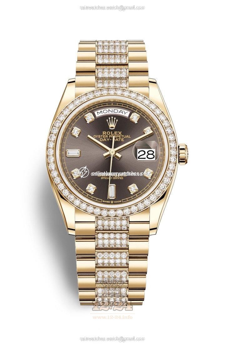 Rolex Day-Date Watch 128348rbr-0007 36 mm Yellow gold Case Gray Dial