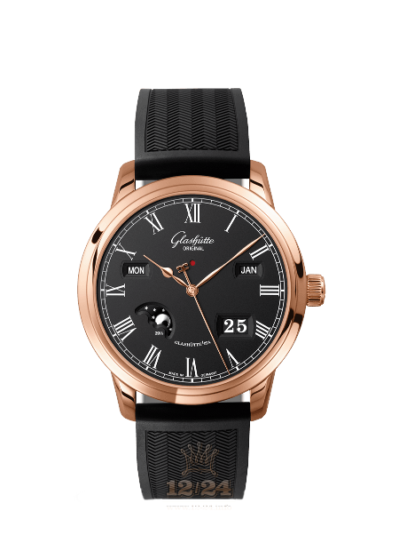 Glashutte Senator Watch 100-02-25-05-04 42 mm Red gold Case Black Dial