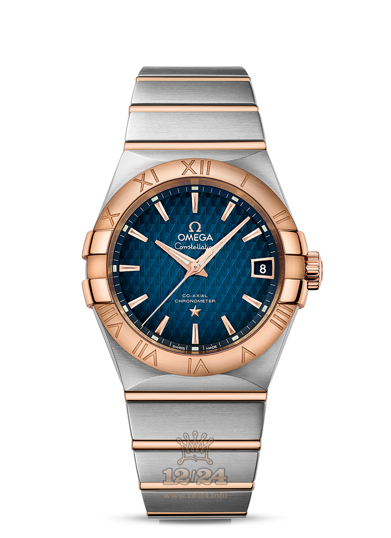 Omega Constellation Watch 123.20.38.21.03.001 38 mm Steel / Pink gold Case Dark blue Dial