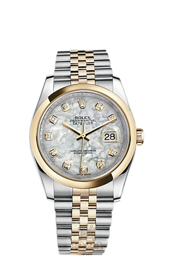 Rolex Datejust Watch 116203-0170 36 mm Steel / Yellow gold Case White Dial