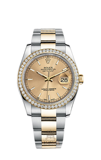 Rolex Datejust Watch 116243-0030 36 mm Steel / Yellow gold Case Golden Dial