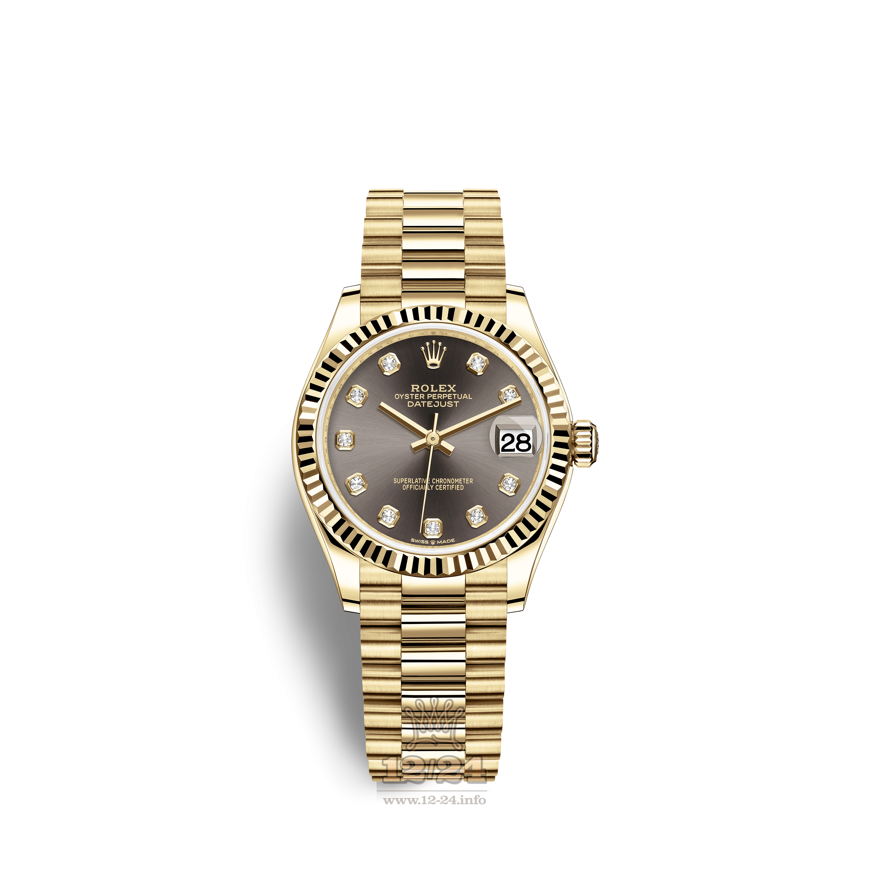 Rolex Datejust Watch 278278-0036 31 mm Yellow gold Case Gray Dial