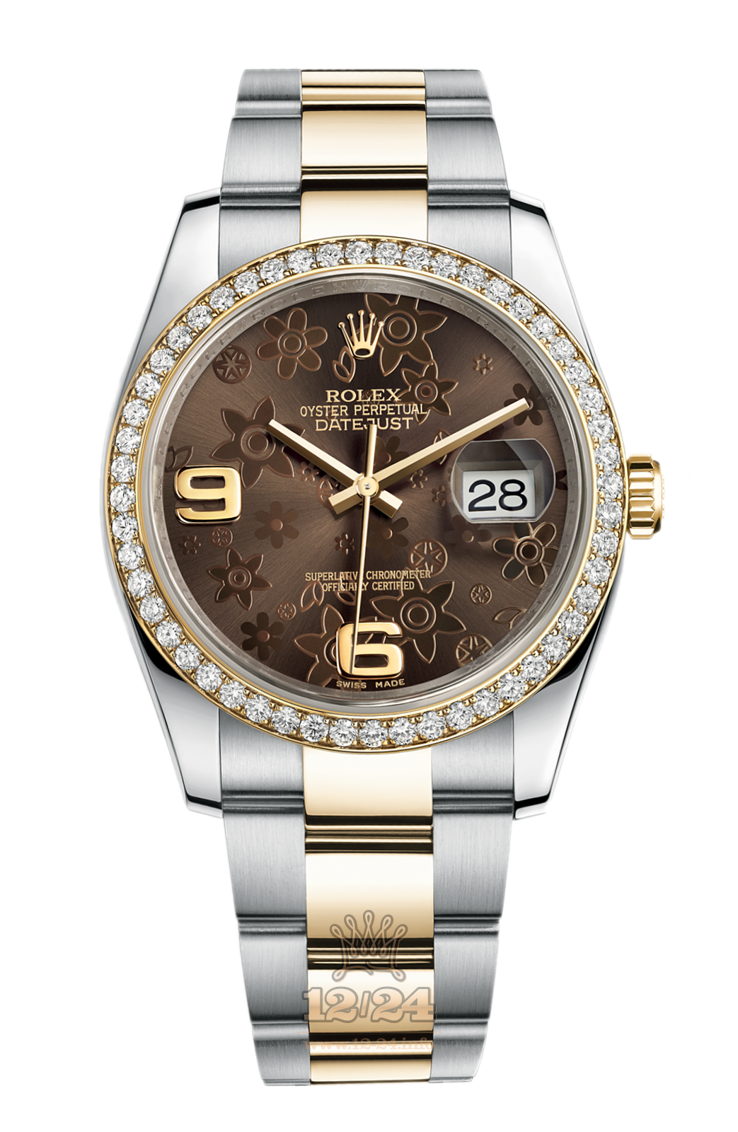 Rolex Datejust Watch 116243-0007 36 mm Steel / Yellow gold Case Brown (chocolate) Dial