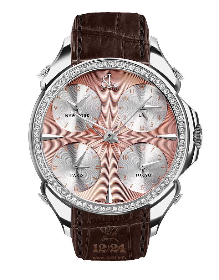 Jacob & Co Gents Collection Watch PZ500.11.RO.NP.A 45 mm Stainless steel Case Pink Dial
