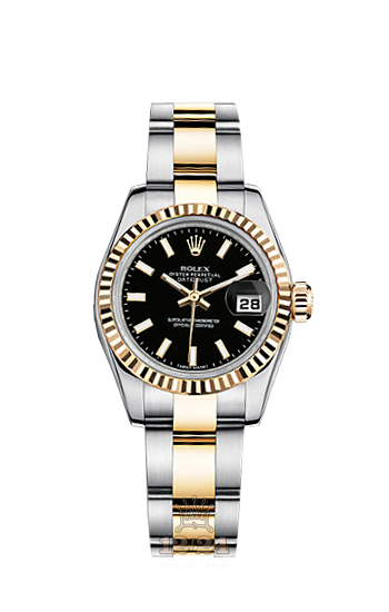 Rolex Lady-Datejust Watch 179173-0131 26 mm Steel / Yellow gold Case Black Dial