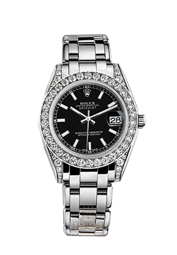 Rolex Pearlmaster Watch 81159-0053 34 mm White gold Case Black Dial