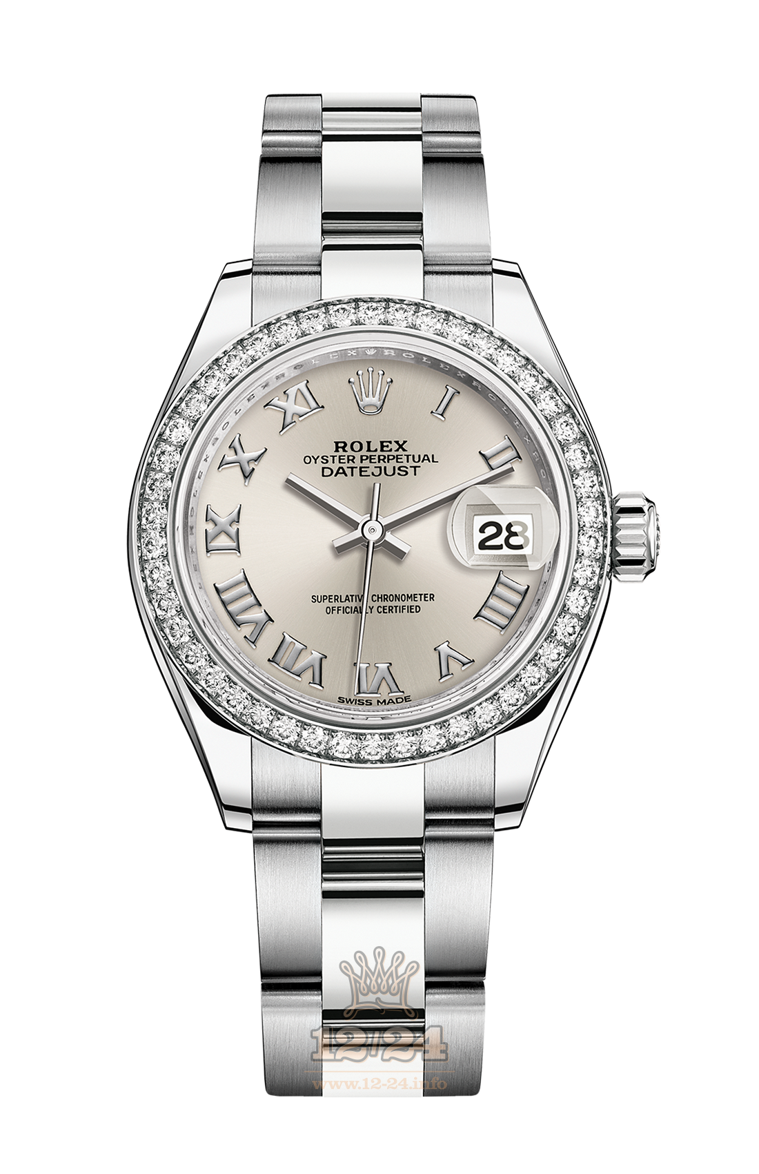 Rolex Datejust Watch 279384rbr-0010 28 mm Steel / White gold Case Silver Dial