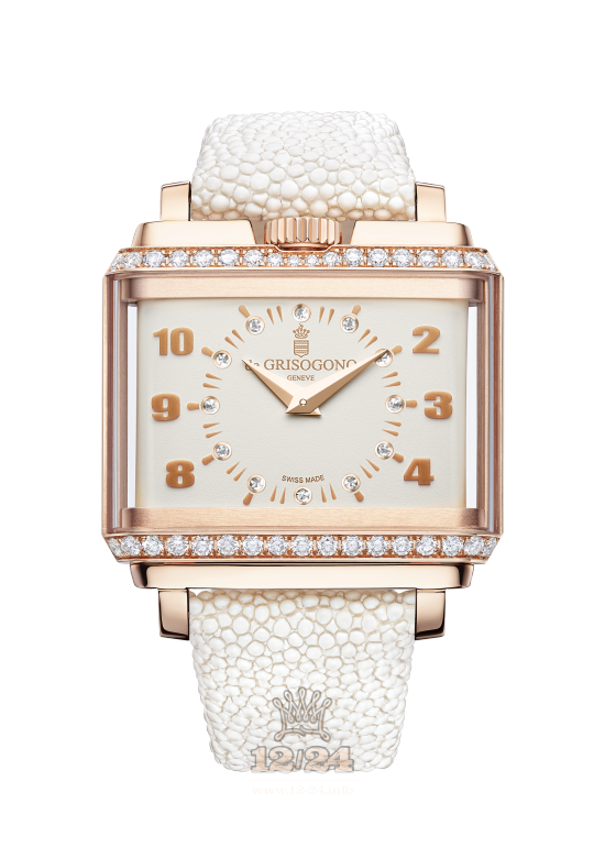 de Grisogono New Retro Women Watch NRW-S05 Pink gold Case Beige Dial