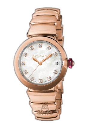 Bvlgari Lvcea Watch 102353 LUP33WGGD/11 33 mm Pink gold Case White Dial