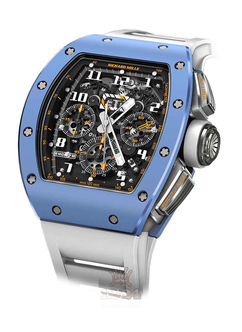 Richard Mille Men's Collection Watch RM011 TI-ATZ-B FELIPE MASSA 50 mm Titanium Carbon Case