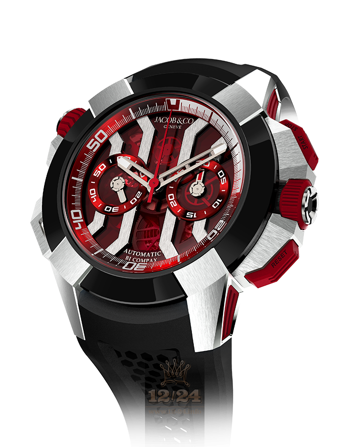 Jacob & Co Gents Collection Watch EX300.20.SR.RR.A 47 mm Titanium Ceramics Case Red Dial