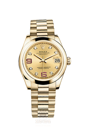 Rolex Datejust Watch 178248-0088 31 mm Yellow gold Case Golden Dial