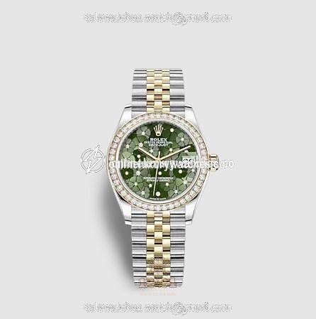 Rolex Datejust Watch 278383rbr-0032 31 mm Stainless steel Yellow gold Case Green Dial