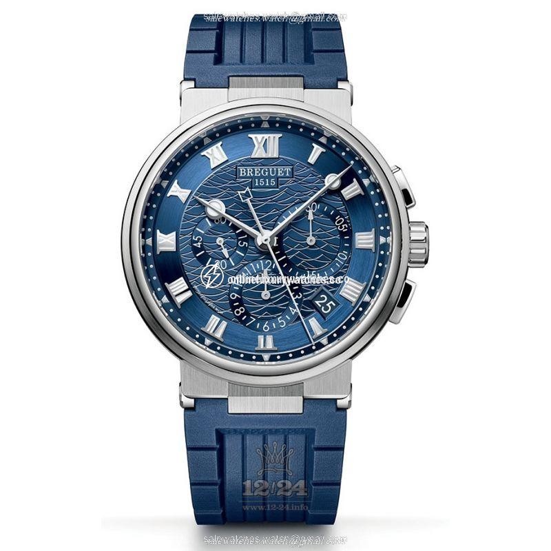 Breguet Marine Watch 5527BBY25WV 42 mm White gold Case Dark blue Dial