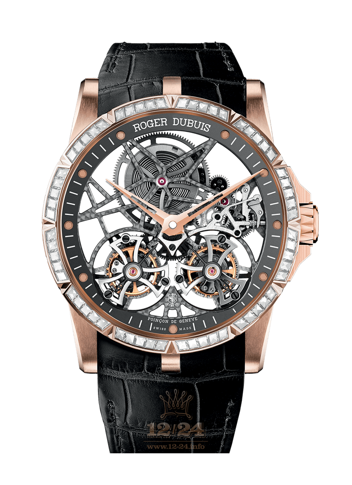 Roger Dubuis Excalibur Watch RDDBEX0407 45 mm Pink gold Case Gray Golden Dial