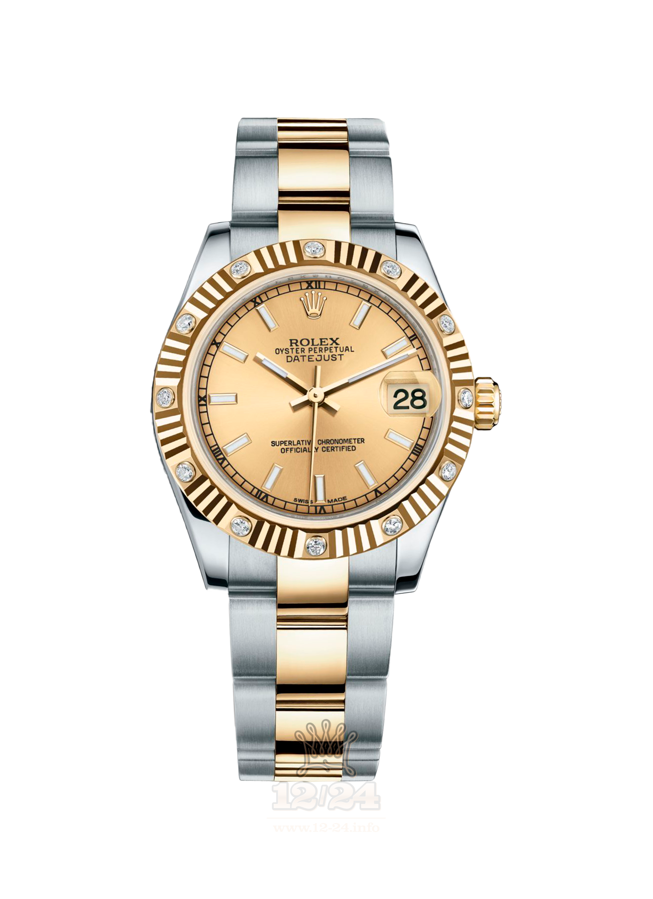 Rolex Datejust Watch 178313-0017 31 mm Steel / Yellow gold Case Golden Dial