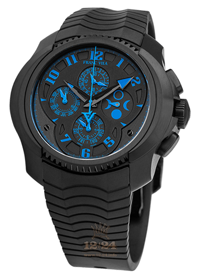 Franc Vila Cobra Watch 7I.QS-BLUE.V01 Stainless steel DLC coating Case Black Dark blue Dial