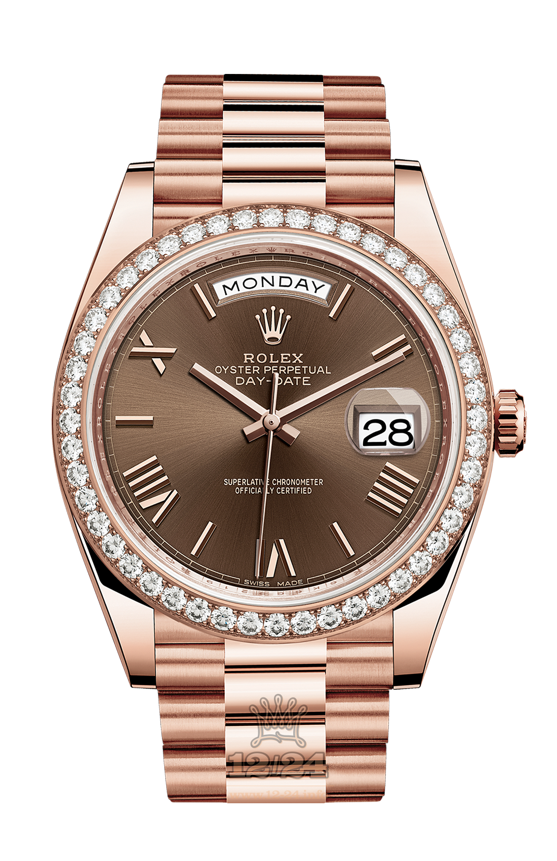 Rolex Day-Date Watch 228345rbr-0009 40 mm Pink gold Case Brown (chocolate) Dial