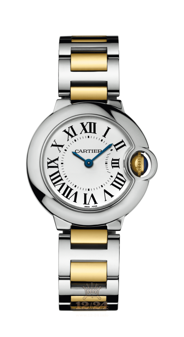 Cartier Ballon Bleu de Cartier Watch W2BB0010 28 mm Steel / Yellow gold Case White Silver Dial