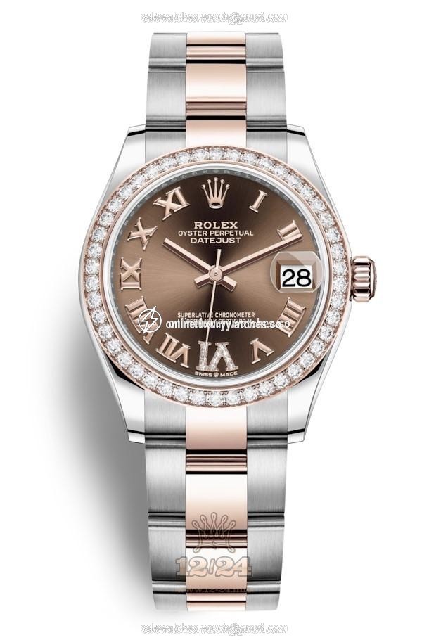 Rolex Datejust Watch 278381rbr-0005 31 mm Stainless steel Pink gold Case Brown (chocolate) Dial