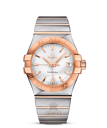 Omega Constellation Watch 123.20.35.60.02.001 35 mm Steel / Pink gold Case Silver Dial
