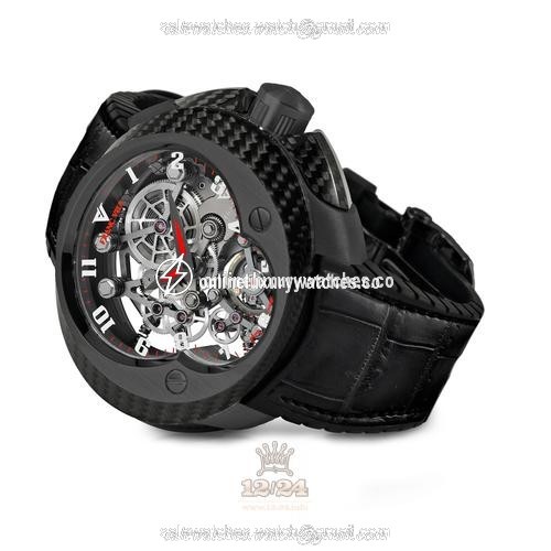 Franc Vila Cobra Watch 18E.DLC.001 42 mm Titanium Carbon Case Black Silver Dial
