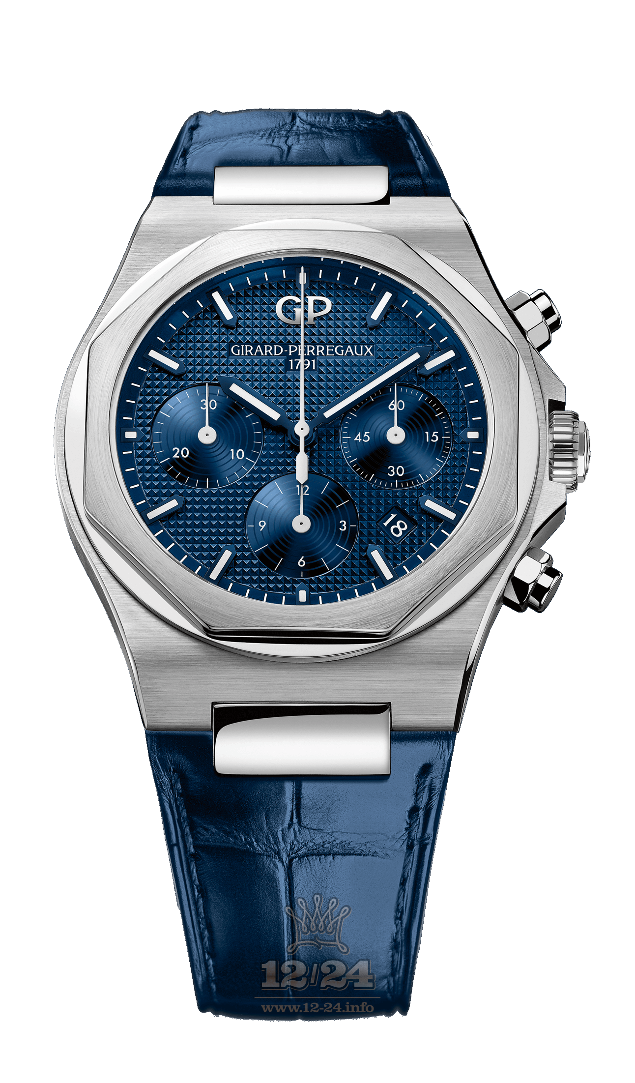 Girard Perregaux Laureato Watch 81020-11-431-BB4A Stainless steel Case Dark blue Dial