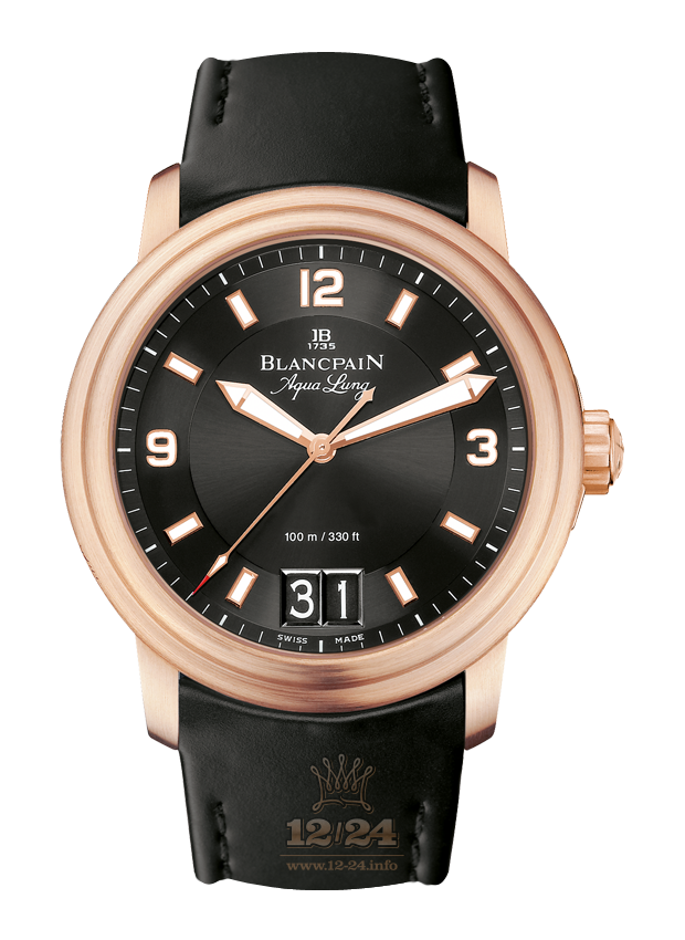 Blancpain Leman Watch 2850B-3630A-64B 40 mm Red gold Case Black Dial