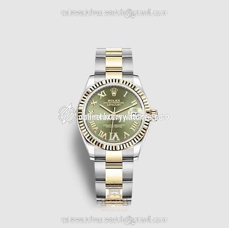 Rolex Datejust Watch 278273-0015 31 mm Stainless steel Yellow gold Case Green Dial