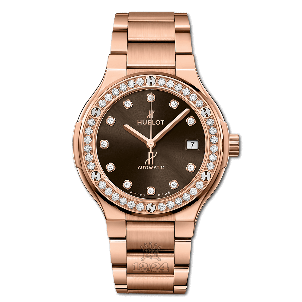 Hublot Classic Fusion Watch 568.OX.898M.OX.1204 38 mm Pink gold Case Brown (chocolate) Dial