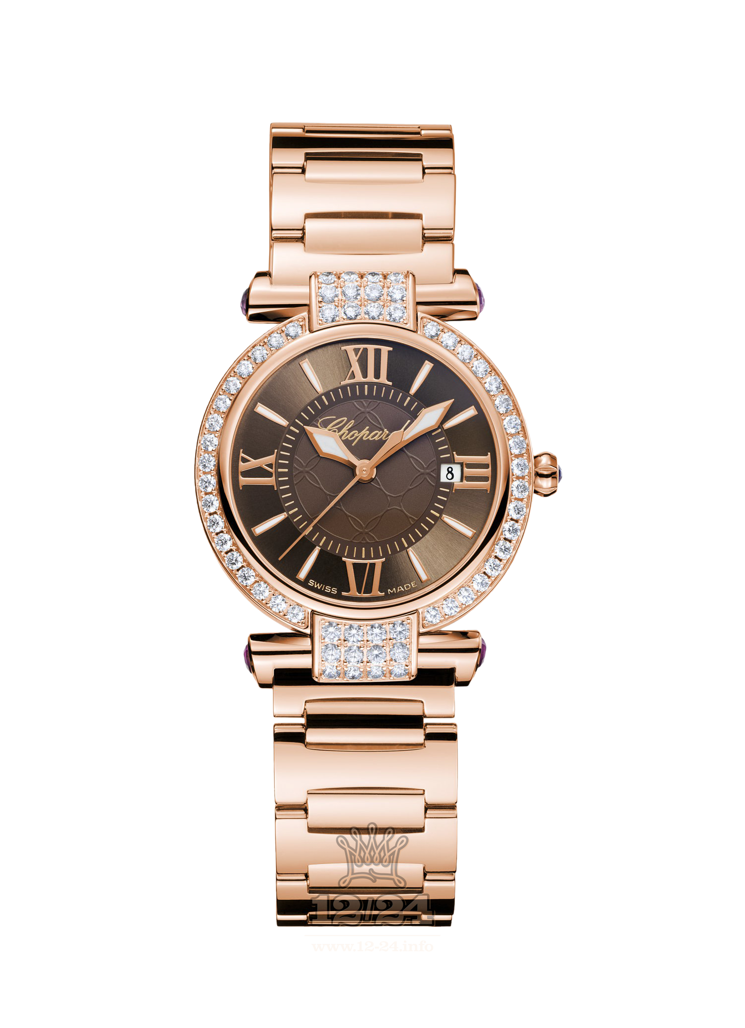 Chopard Imperiale Watch 384238-5008 28 mm Pink gold Case Brown (chocolate) Dial