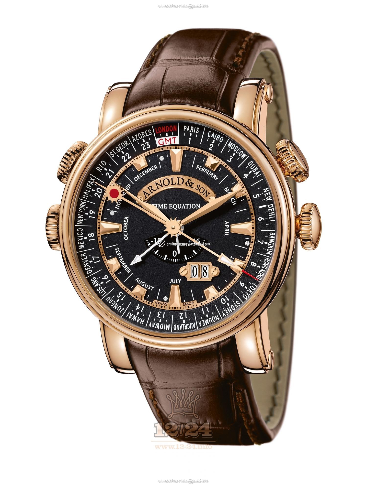 Arnold Son Royal Collection Watch 1H6AP.B06A.C60B Pink gold Case Black Dial