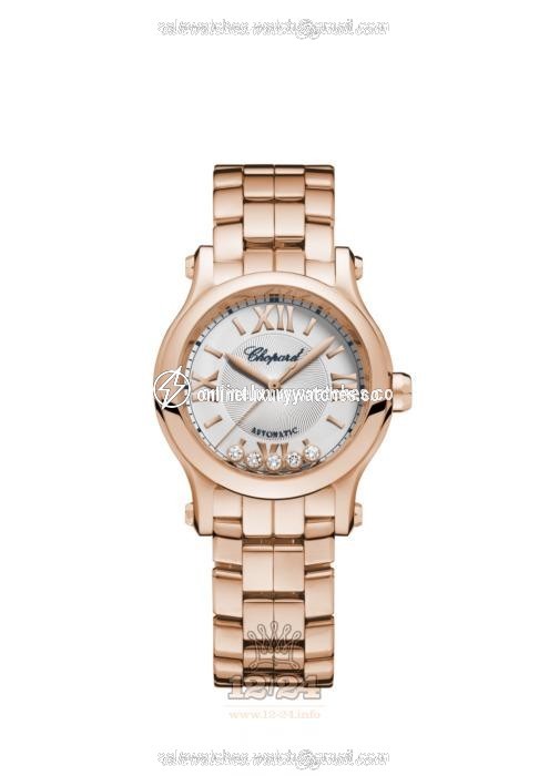 Chopard Happy Sport Watch 274893-5013 30 mm Pink gold Case Gray Dial