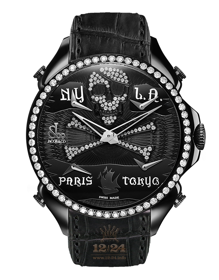 Jacob & Co Gents Collection Watch PZ500.11.RO.NQ.A 45 mm Stainless steel PVD coating Case Black Dial