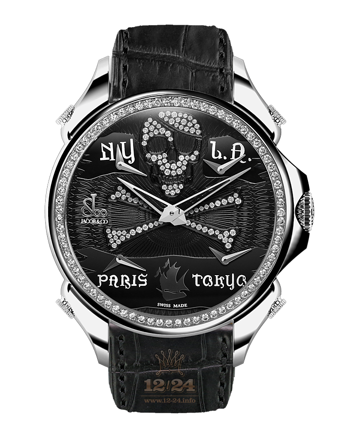 Jacob & Co Gents Collection Watch PZ500.10.RO.NQ.A 45 mm Stainless steel Case Black Dial