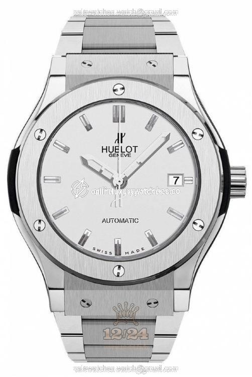 Hublot Classic Fusion Watch 548.NX.2610.NX 42 mm Titanium Case White Dial