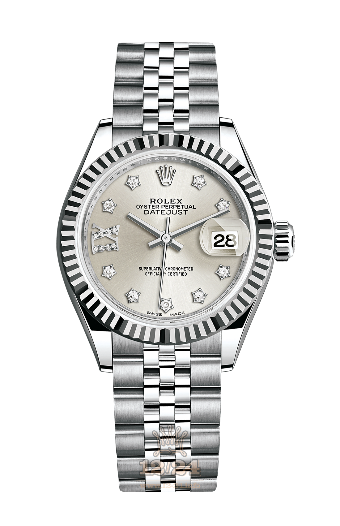 Rolex Datejust Watch 279174-0021 28 mm Steel / White gold Case Silver Dial