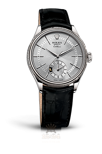 Rolex Cellini Dual Time Watch 50529-0006 39 mm White gold Case Silver Dial