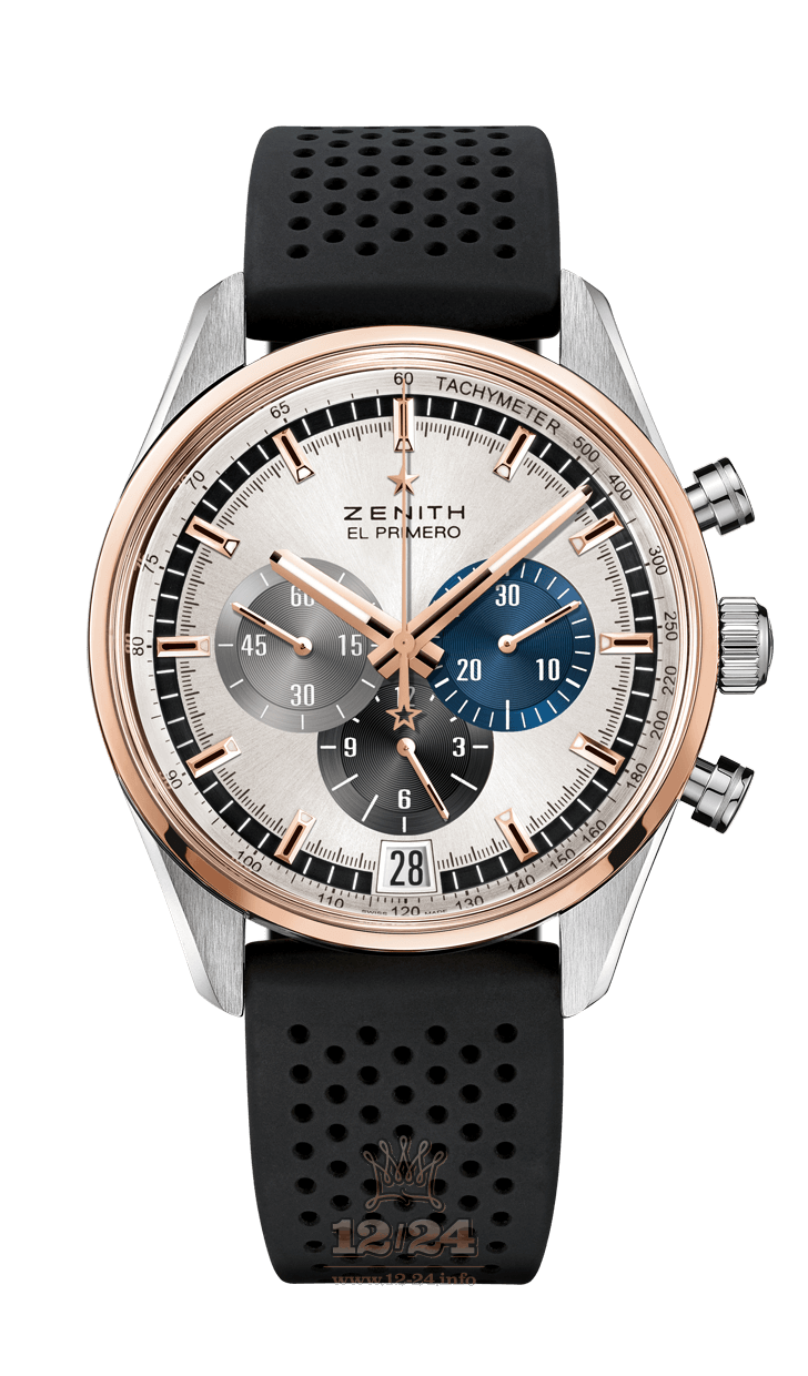 Zenith Chronomaster Watch 51.2080.400/69.R576 42 mm Steel / Pink gold Case Silver Dial