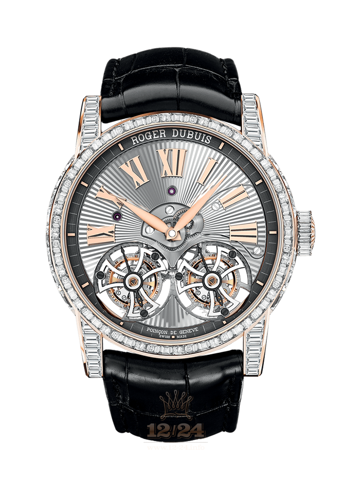 Roger Dubuis Hommage Watch RDDBHO0570 45 mm Pink gold Case Gray Golden Dial